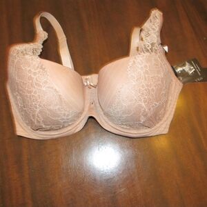 Ashley Graham Lace Underwire Bra - Light Brown